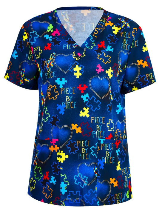 Scrub autism awareness Top