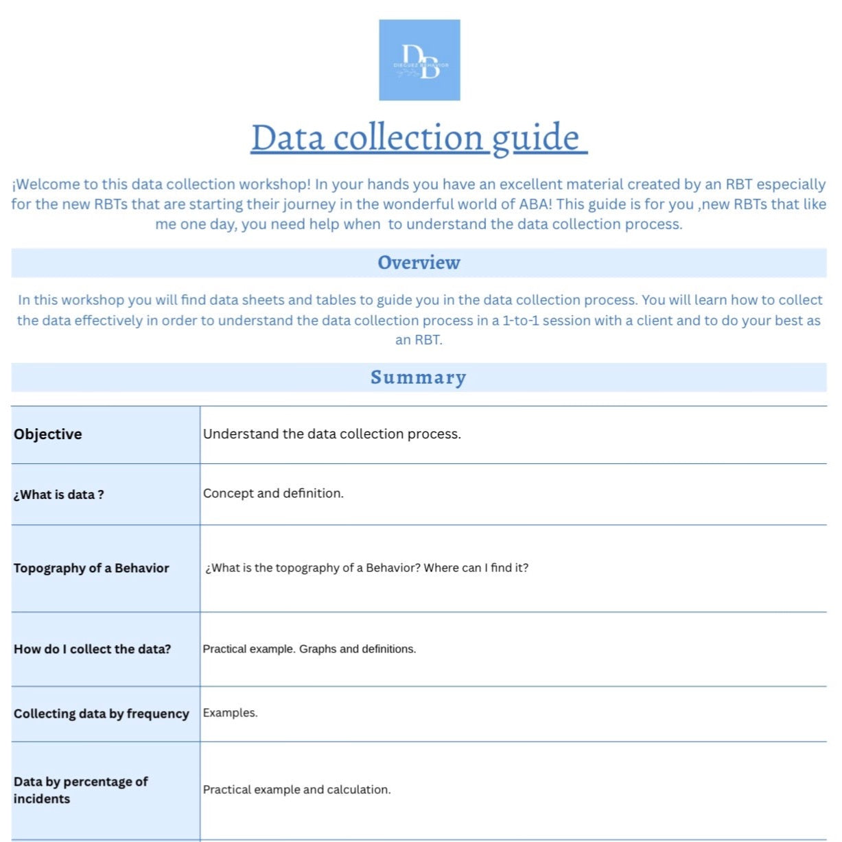 Data Collection Workshop