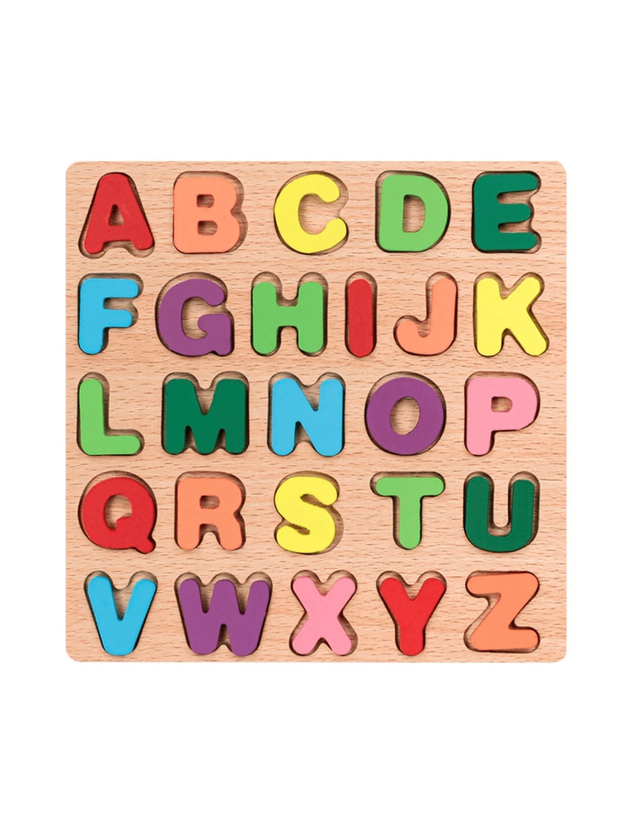 Wooden Alphabet And Color Recognition Puzzle Board For Learning